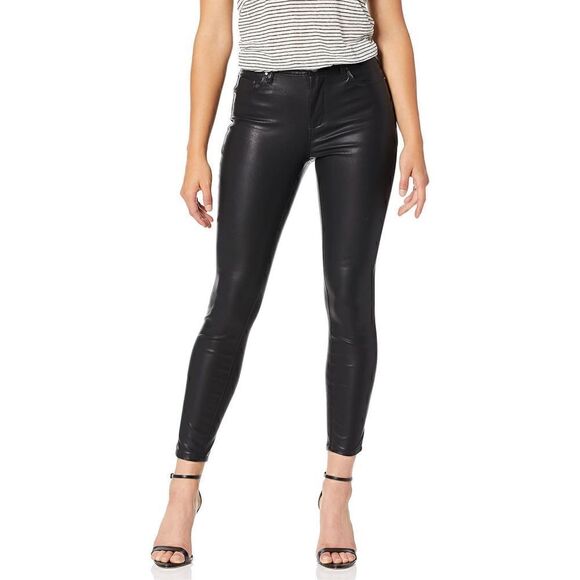 NWT BlankNYC Spoiler Alert Womens 26 Black Leather Mid Rise Skinny Pants Cropped - Picture 1 of 7